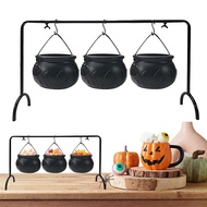 Black Cauldron Cauldron Halloween Decoration Iron Pot Bucket for Decoration Treats Servers Indoor Ou