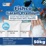 Fishco Salt Garam Ikan Kasar/Krosok Kristal Import 50Kg Karungan