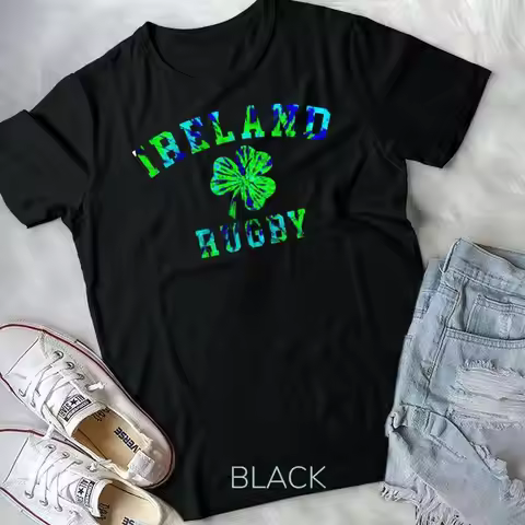 Tie Dye Green IRELAND RUGBY Shirt Irish Shamrock Rugby Unisex T shirt
