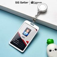 【SG】Aluminum Alloy Card Holder with ABS Retractable Badge Reel Pull ID Card Badge Holder chest name 
