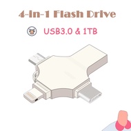 4in 1 OTG USB Flash Drive 1TB 32GB Pendrive 64GB Type-C USB Stick 128GB 256GB Memory Stick For iPhon
