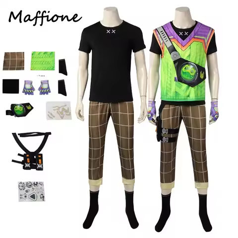 LUII Gekko Cosplay Anime Costume VALORANT Role Play T-shirt Pants Belt Outfits Men Casual Outfits Ha