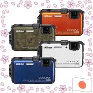 Nikon Digital Camera COOLPIX AW100 Orange / White / Blue / Camo USED CAMERA【Directly shipped from Ja