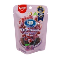 AMOS 4D Fruit Gummy Juicy Burst Strawberry Grape and Blocks Candy Bricks 40g.