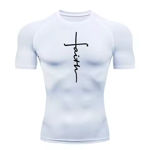 Christian Workout Compression Shirts Athletic Quick Dry Tshirts Tees Mens Gym Fitness Undershirts To