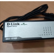 HUB SWITCH D-LINK DGS-1016D 16 PORT GIGABIT DLINK DGS1016D + ADAPTOR (USED ALL NORMAL PORTS)