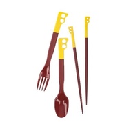 (CHUMS) CHUMS CAMPER CUTLERY SET F BURGUNDY/YELLOW