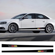 Car Door Side Skirt Sticker Vinyl Decals Auto Graphics Accessories For Audi A4 B8 B9 B7 8W 8K 8E Ava