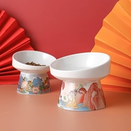 Chinese Style Cat Bowl Ceramic Pet Food Water Feeders Elevated Cats Drinking Eating Supplies Small Dogs Feeding Products