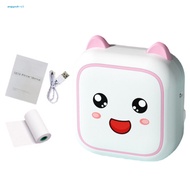 ang Compact Thermal Message Printer Portable Thermal Printer Portable Bluetooth Pocket Printer for Android and Computer Cute Cartoon Design Thermal Printer for Text Logo Qr