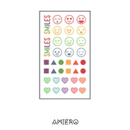 Temporary Tattoo - Rainbow Colour Collection (No.27) - Emoji Geometric Shapes Heart Shaped