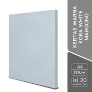 PUTIH Margono Color Paper A4 Kora White White White 230gsm - 20 Sheets