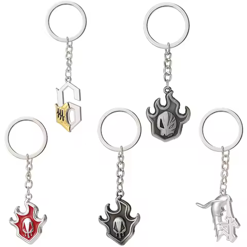 New Anime Bleach Keychain Kurosaki Ichigo Sword Earrings Hitsugaya Toushirou Katana Necklace for Men