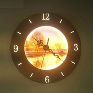 [HCM]Đèn ngủ trang trí treo tường tích hợp đồng hồ Led 3 chế độ mà