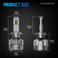. Novsight N90 LED Car Headlight Bulb 180W 36000LM 6500K Putih Lampu Depan Kereta H4 H7 H11 9005 900