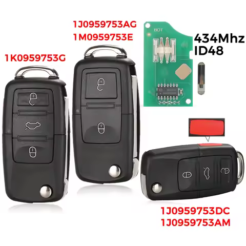 jingyuqin 2/3/4 Buttons 315/434MHz Folding Car Remote Key id48 For VW For SEAT Altea Ibiza Leon Tole