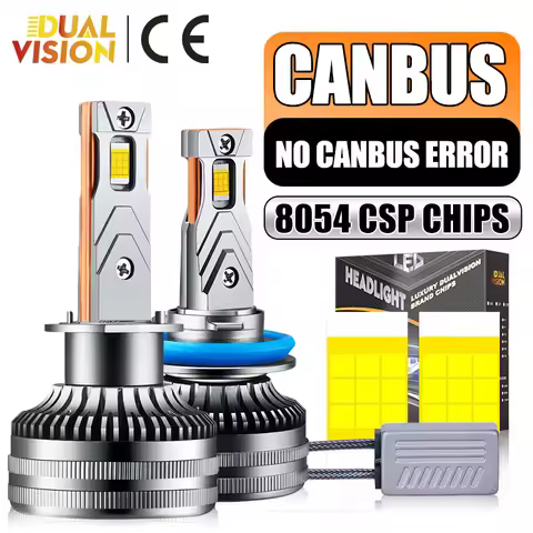 2PCS K5C H7 H4 H3 LED 1000W 6500K Car Lights Canbus H11 H8 H1 HB3 9005 HB4 9006 9012 HIR2 18PCS 8054
