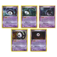 English Pokemon Unown H H/28 /Unown E E/28 /Unown  /28 /Unown U U/28 /Unown O O/28 Holo Ex Unseen Fo