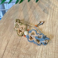 蠟線編織手鍊 雙色大愛心壽山石