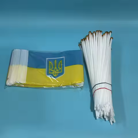 SKY FLAG Ukraine Flag Emblem Flag 14*21C Polyester Ukraine Presidential Hand Mini Flag for Sports Ac