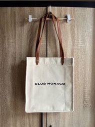 專櫃正品 club Monaco 品牌托特包 帆布包 全新 雙面logo