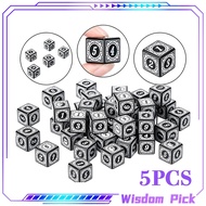 5Pcs 6-Sided Acrylic Dice With Retro Patterns 16mm D6 Board Game Dice For Bar Club Party White/Blue