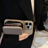 1pc Metal Chain Detachable Lanyard, Multifunctional Anti-Drop Solid Color Litchi Texture PU Leather 