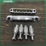 [voqpde] High Stability Music Bridge Adjustable Roller Electric Guitar Hardware Set for Guitar Acces