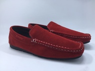 รองเท้าหนังกลับแท้ (size36-46) หนังกลับ สีแดง สวมแดง