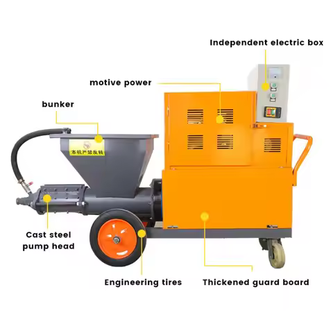 Uniform Mixing Performance for Cement Mortar Construction Work Durable Mortar Spray Machines With Mi