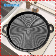 34cm Cast Iron Frying Pan Non-stick Round Griddle with Handles Grill Plate for Household Outdoor Tra