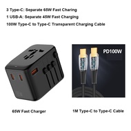 65W GaN Charger World Universal Travel Adapter PD Type C Fast Charging 45W USB A Fast Charger Intern