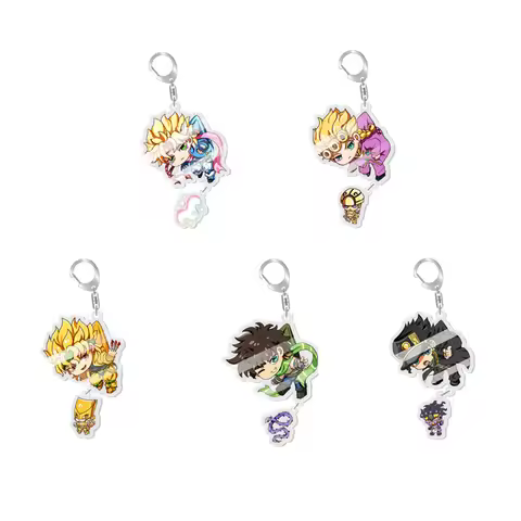 JoJo's Bizarre Adventure Anime Joseph Joestar Keychain Accessories Game Cosplay Prop Badge