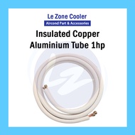 (3 meter) Aircond Insulated Copper Aluminium Tube Copper Pipe with Insulation Flare Nut 1hp 2hp 1/4 