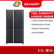 Sharp Refrigerator (750L) J-Tech Inverter Hybrid Cooling System Avance Series 4-Door Fridge SJF1022VMDS