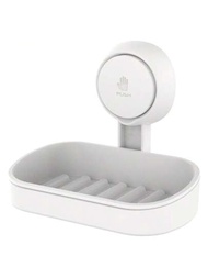 1個浴室用品沐浴肥皂盤吸盤式壁掛可自排水可拆式肥皂海綿架,無需鑽孔,適用於浴缸、廚房水槽,防水強力吸盤貼附