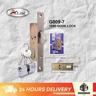 Aline G009-7 1688 Hook Lock Mortise Door Metal Grill Main Gate Grille Welding Pintu Pagar Pintu Besi Kunci LT0