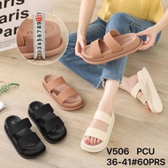 Rumahkaki - Sandal Wedges Wanita Jelly Import / Sandal Selop Kokop Karet Sol Tebal Tali Dua Balance 