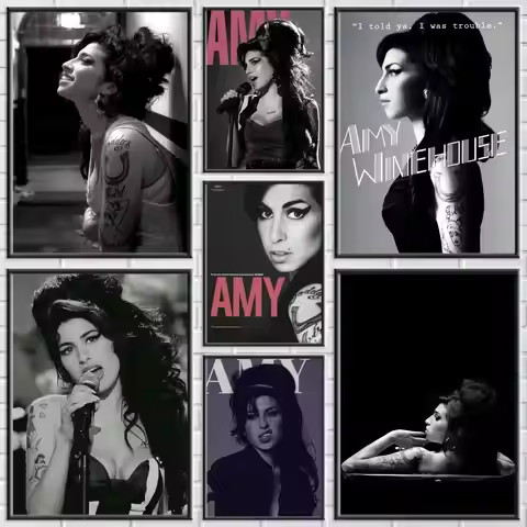 A-Amy W-Winehouse Poster Modern and Elegant Wall Stickers for Home Decor Living Room Dormitory Wall 