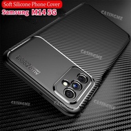 Samsung M14 5G 2023 Casing Carbon Fiber Pattern Casing Shockproof Bumper Silicone Phone Case For Sam