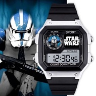 Star Wars Jedi Sports Electronic Watch Square Mute with Night Light Chronograph Date with Alarm Cloc