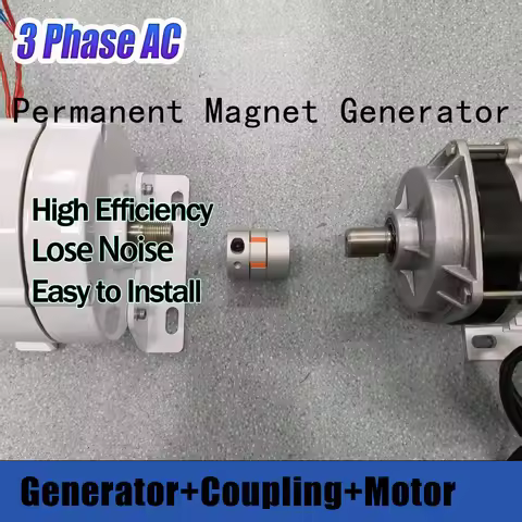 6KW Low Speed Permanent Magnet Generator 220V 380V Three Phase AC Alternator with DC Driving Motor f
