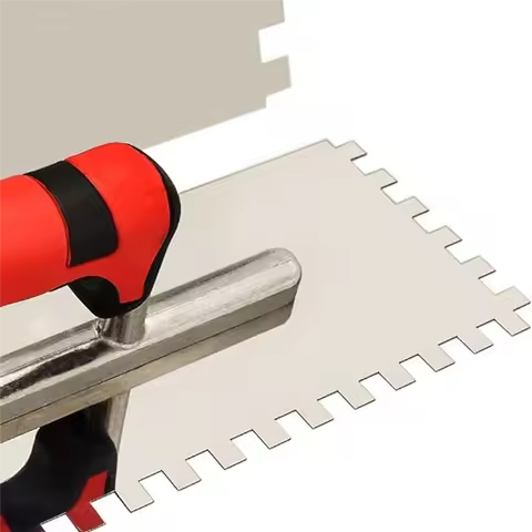 A93E-1/2Inch Square Notched Trowel,Stainless Steel Flat Finishing Trowel For Cement, Masonry Tile In