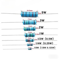 20Pcs/Lot 2W Carbon film Resistance 0R~10M 1% Metal film Resistor 1R 12R 220R 1K 22K 200K 2M 4.7M 5.