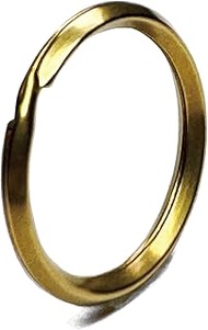 Double Ring Brass Key Chain Part, Made in Japan, Solid Accessories, Leathercraft, Retro, 1 Piece (Sq