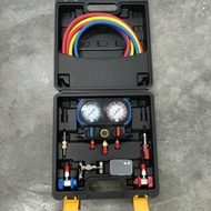 ACM Manifold Gauge meter SET A/C R134/R404/R410/R22 car Air Cond Refrrigerant 8PC ITEM KIT VALUE