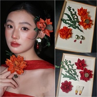 New Chinese style bride simulation Hualien canopy lotus hair accessory
