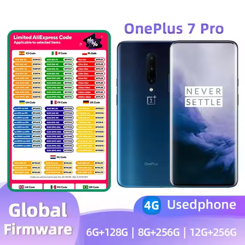 Oneplus 7 Pro 4G Mobile Phone 6.67" 8GB RAM 256GB Dual SIM Card Screen Snapdragon 855 Original Andro