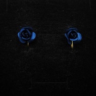 藍色夢境造型耳環 日本復古飾品 耳夾式耳環 耳環 二手復古飾品 S21