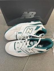 💜全新有盒 New Balance 550 皮面輕便透氣低幫籃球鞋 白綠 男女同款